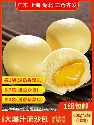 Leyao Ju big burst juice quicksand bag breakfast bun salted egg yolk frozen instant semi-finished products steamed early 800g