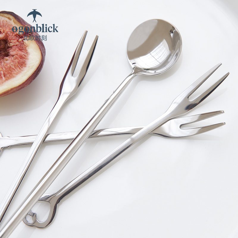 Nordic Moment Balkash Series-Dessert Long Spoon (Champagne gold) (Black) (Silver)