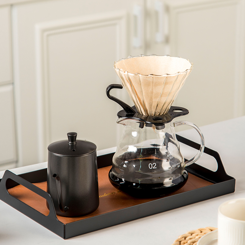 Hand Flush Coffee Maker Suit Glass Filter Cup Sharing Pot Stainless Steel Fine Mouth Jug Ear Hang Long Mouth Kettle Coffee