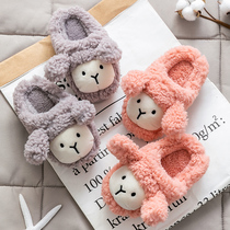Autumn and Winter Childrens cotton slippers bag with mens and womens babies indoor household cotton shoes to keep warm childrens cute hairy home shoes