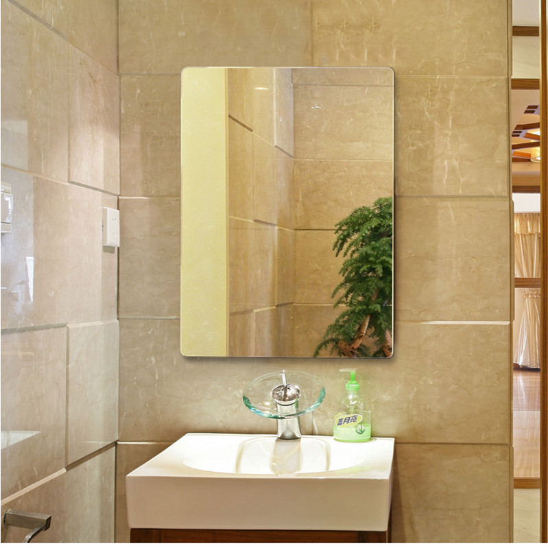 Bathroom mirror Wall-mounted mirror wall-mounted mirror frameless toilet bathroom mirror Toilet mirror Makeup mirror paste