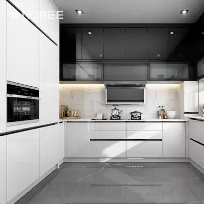 Norbeni overall cabinet customized stainless steel kitchen cabinet customized waterproof multi-layer solid wood stove cabinet one