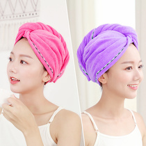 Cute dry hair cap female super water absorption quick-drying 2021 new hair wash hair artifact thickened shower cap bag towel