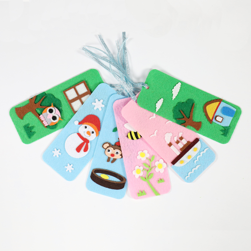 Kindergarten Homemade Bookmark Student Unwoven Fabric Blank Bookmark DIY handmade