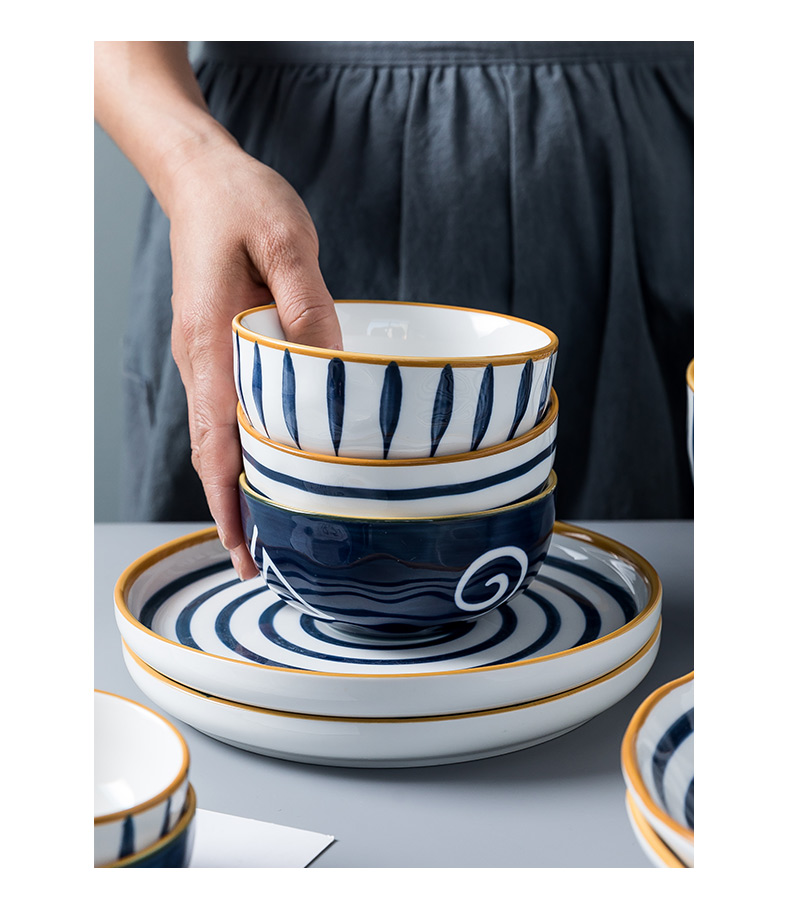 Beijing sakura dishes suit household Japanese bowl of creative move Nordic ins wind jingdezhen ceramic bowl dish of tableware