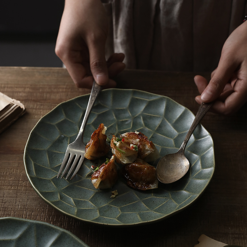 Jing ying, creative dish special dish of household ceramic disc stone plate heat resistant brick restoring ancient ways western food steak plate
