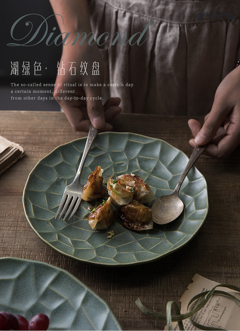 Jing ying, creative dish special dish of household ceramic disc stone plate heat resistant brick restoring ancient ways western food steak plate