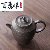 Bai Hui Niang coarse pottery small teapot Ceramic household single pot Japanese tea maker Retro Kung Fu tea with side handle pot