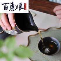 Baihui Niang Japanese dry bubble kung fu set household ceramic whole set of tea set antique kiln side-to-side teapot tea cup set