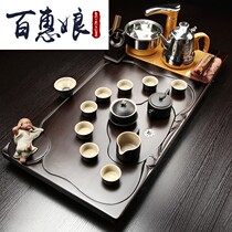 Bai Hui Niang whole ebony solid wood tea tray Kung Fu tea set Household tea table four-in-one set of automatic electromagnetic