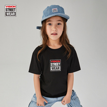 VISION Street Wear male and female children comfortable round collar cover short sleeve T-shirt child clothing 22 spring new