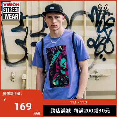 VISION STREET WEAR men and women same pop print short sleeve T-shirt trendy skateboard t-shirt