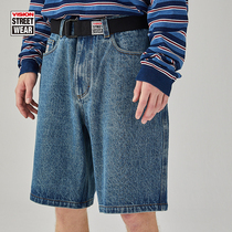 VISION Classic retro washed up to be old loose heavy-pound denim shorts for men and 2022 the same 2022 spring and summer new