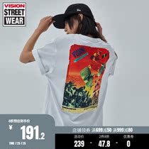 VISION2020 summer new chest patch bag brand printing loose men and women with the same short-sleeved T-shirt V202NC2050