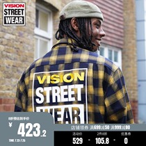 VISION STREET WEAR Trend STREET SHIRT Letter LOGO Plaid SHIRT Jacket SHIRT