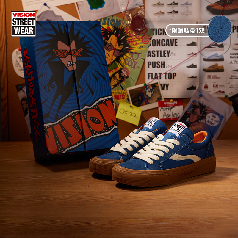 Vision Official Psycho Limited Series Astley Pro Sapphire Blue Low-Top Street Sneakers Canvas Shoes