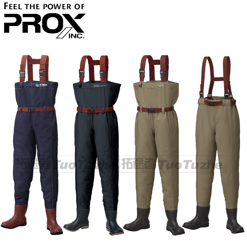 Japan Import PROX FISHING PANTS Waterproof Breathable Speed Dry Dongli Fabric Lieven Chested Chest Fishing Pants Beach River Beach