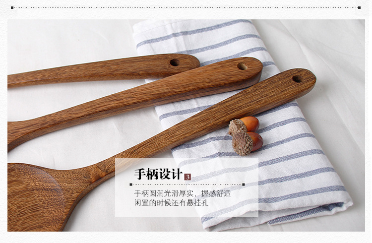 Xẻng gỗ nấu ăn xẻng cánh gà gỗ sơn mài- miễn phí sáp- miễn phí không dính đặc biệt dài xử lý rắn gỗ thìa nhà bếp lớn phẳng xẻng chảo chống dính cao cấp