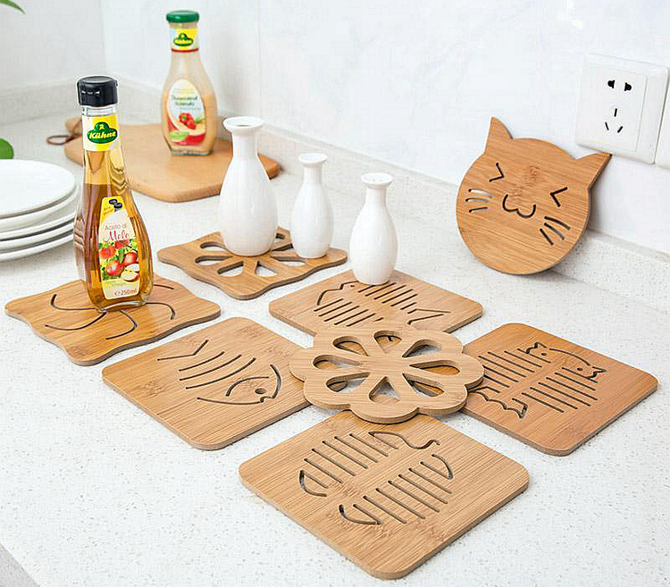 wooden dining mat insulation pad creative dining table cushion dish pad home insulation pad casserole pad bowl cup pad