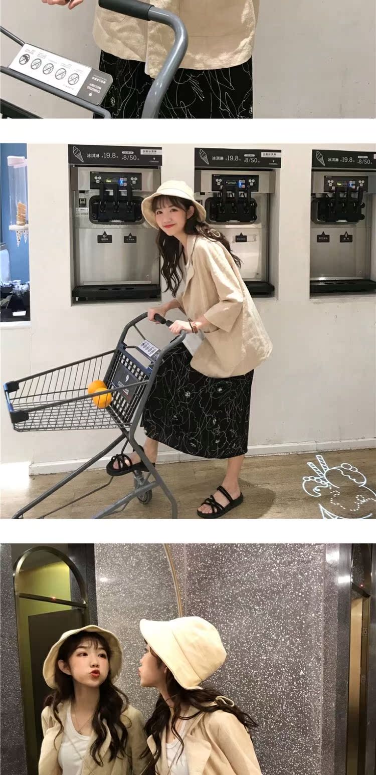 Áo nữ mùa thu 2019 phiên bản mới của Hàn Quốc với bộ đồ bằng vải lanh màu đỏ nhỏ phù hợp với áo khoác mỏng, áo sơ mi nữ rộng rãi - Business Suit áo sơ mi trắng nữ hàng hiệu