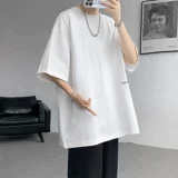 Бамбуковая хлопковая шелковая футболка с коротким рукавом, из хлопка и льна, большой размер