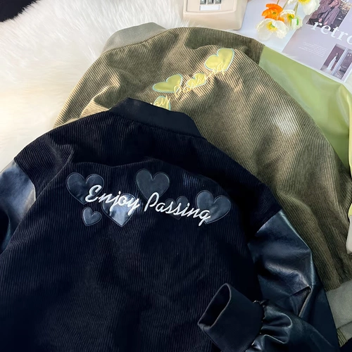 Tide, ретро куртка, бейсбольная форма, вельветовый осенний светильник, европейский стиль, в американском стиле