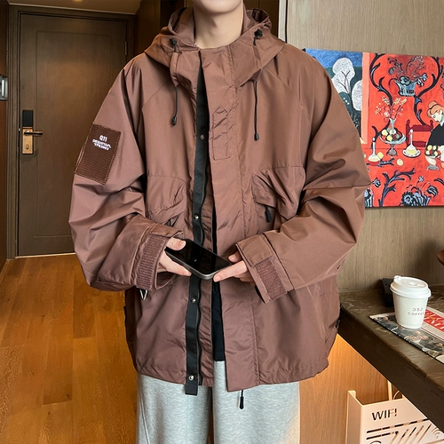 Мужская осенняя куртка, в американском стиле, большой размер