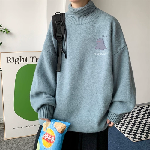 Милый динозавр, утепленный трикотажный свитер, куртка для влюбленных, оверсайз