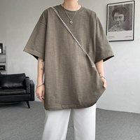 Зеленый коричневый [тяжелый текстурированный бамбуковый хлопок дышащий]