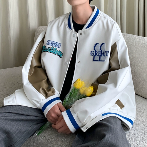 Синяя бейсбольная полиуретановая форма, куртка, демисезонный гоночный автомобиль, в американском стиле, дорожная версия