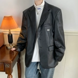 Черный мужской осенний костюм, куртка, изысканный стиль