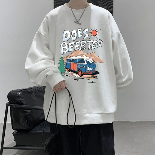 Осенняя утепленная толстовка, демисезонный лонгслив, удерживающая тепло футболка, в американском стиле, оверсайз