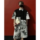 Нарукавники, летний комплект, шелковая рубашка, короткий рукав, размер, китайский стиль