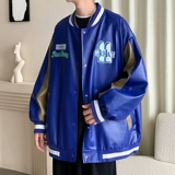 Синяя бейсбольная полиуретановая форма, куртка, демисезонный гоночный автомобиль, в американском стиле, дорожная версия