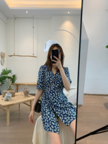 Little Daisy dress women floral belly slim vintage chiffon skirt 2020 new summer little dress