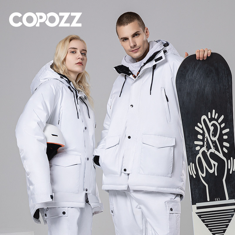 COPOZZ ski clothes for men and women waterproof and windproof warm breathable veneer double board outdoor sports equipment ski tops