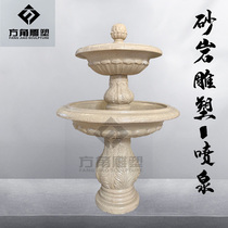 Factory custom flowerpot water spray landscape artificial sandstone carving Villa Park decoration grass fountain sculpture ornaments
