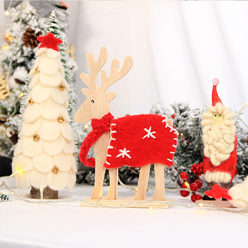 New Year's Creative Gifts Decorate Little Gifts Wool Felt Fittings Art Nordic Desktop Christmas Tree Prop