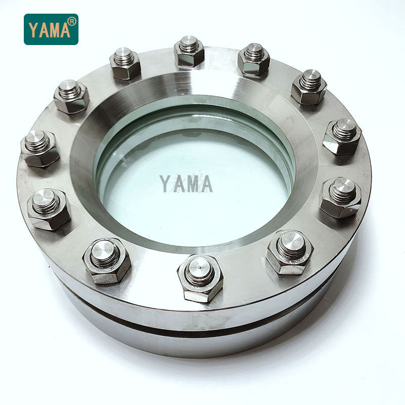 National standard HGJ501-86 pressure 304 stainless steel flange sight glass pair clip type window pipe flat glass view cup