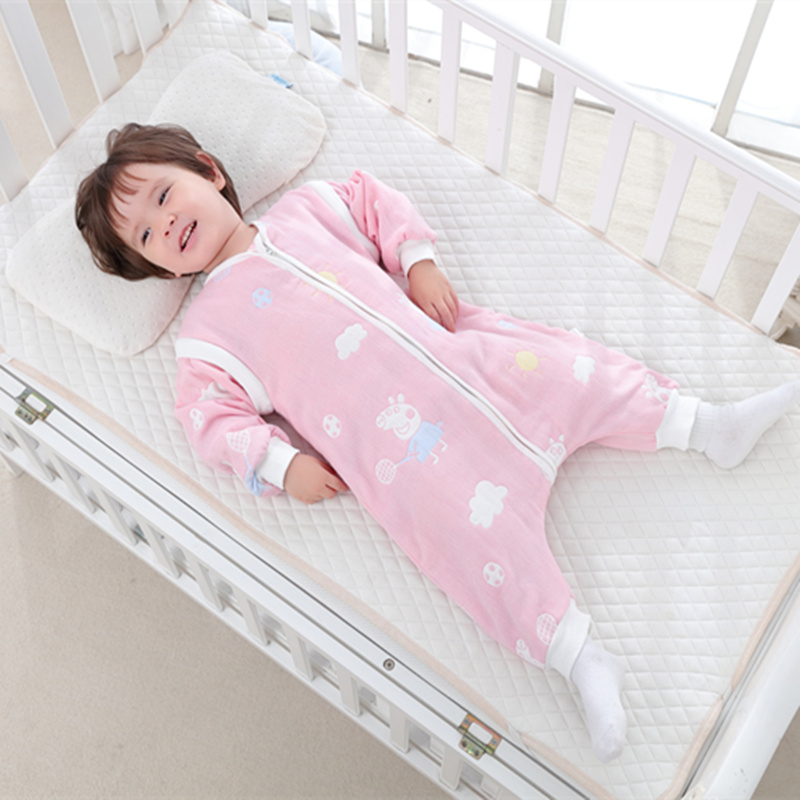 Xinbaili baby sleeping bag summer cotton summer thin gauze split legs Baby child anti-kick quilt four seasons universal