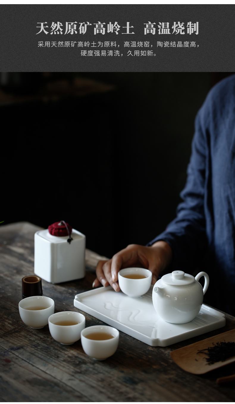 ShangYan white porcelain teapot small household single pot of tea exchanger with the ceramics filter pot of kung fu tea set hand grasp pot of contracted