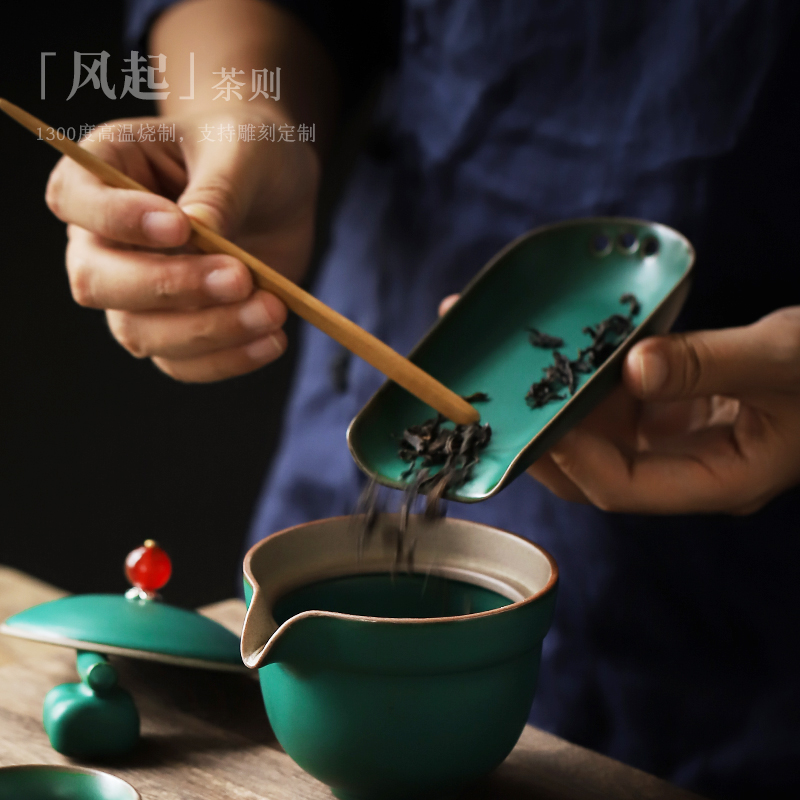 ShangYan Japanese kung fu tea accessories ceramic tea, enjoy tea holder wake creative tea spoon shovel TSP restoring ancient ways