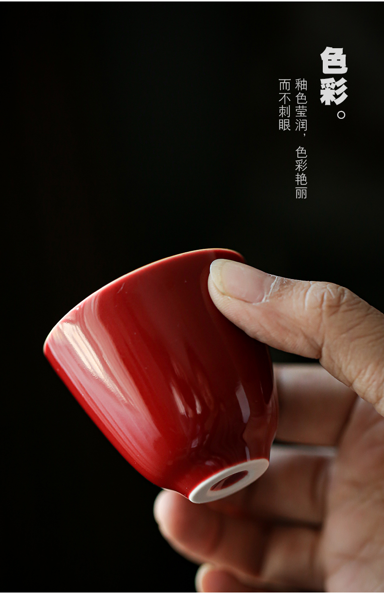 Kung fu tea set small ceramic sample tea cup tea cups small bowl with single CPU wedding tea red keller cup mat