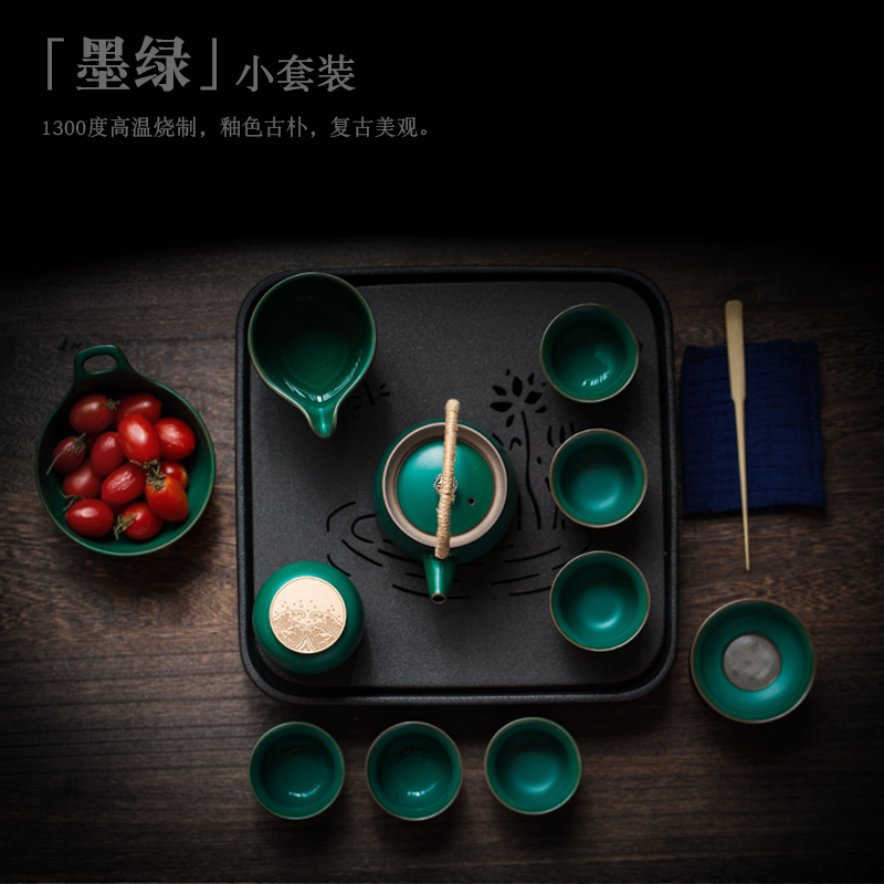 ShangYan tea restoring ancient ways suit household kung fu tea set contracted ceramic tea tray teapot small set of tea cups