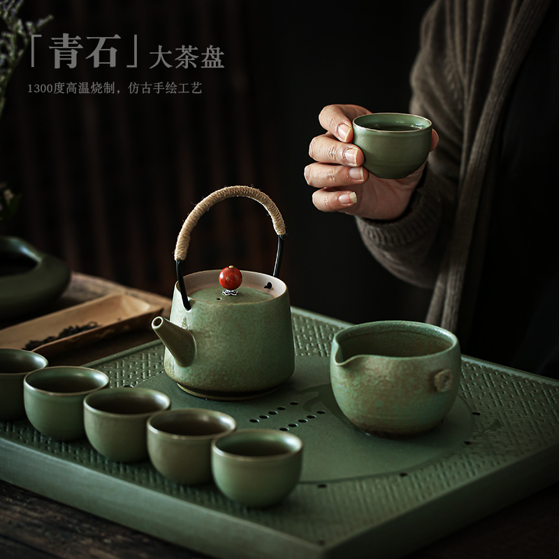 ShangYan ceramic kung fu tea tea tray household small drainage saucer dish contracted Japanese dry mercifully tea table plate of Japanese