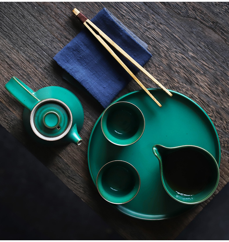 ShangYan Japanese teapot household kung fu tea pot hand grasp pot of restoring ancient ways is half checking ceramic POTS single pot of ceramics