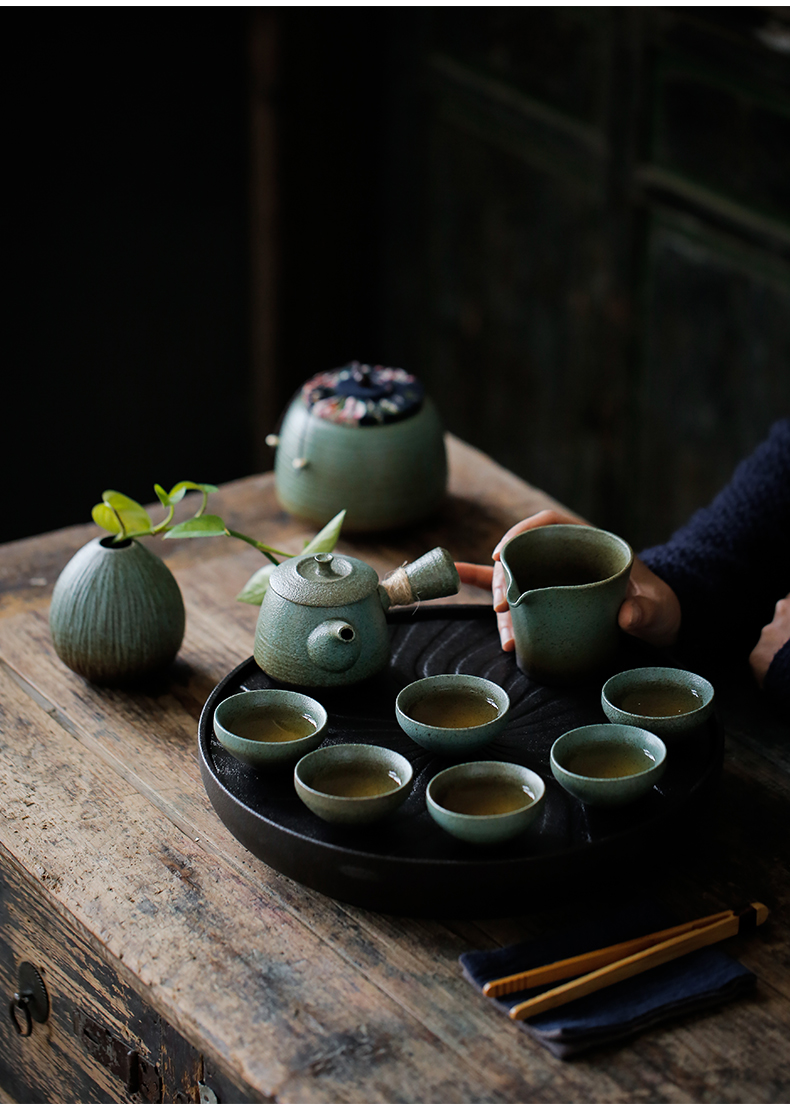 ShangYan retro ceramic cup mat cup 's Japanese coarse pottery saucer insulation pad kung fu tea tea taking with zero