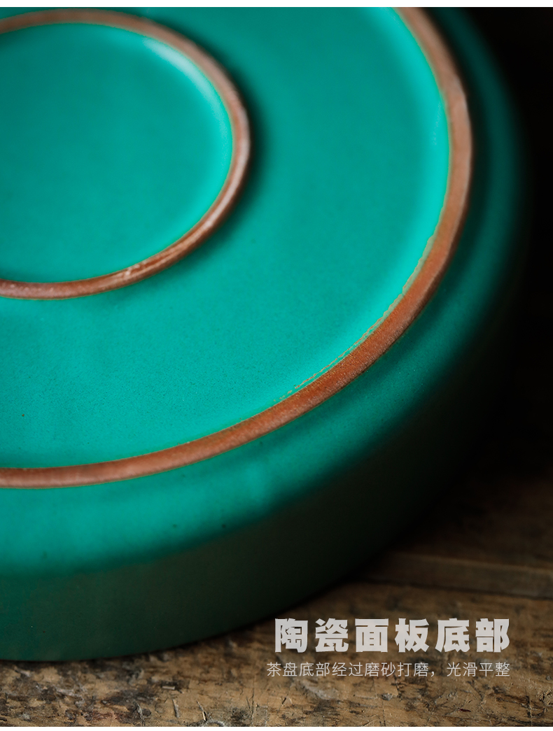 ShangYan ceramic tea tray was kung fu tea tray was Japanese water type small circular bamboo tea home dry terms plate