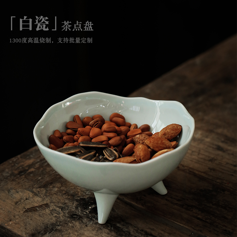 ShangYan creative high tea tray was white porcelain cup ice cream dessert bowl dried fruit snack plate XiCha wash to the trumpet