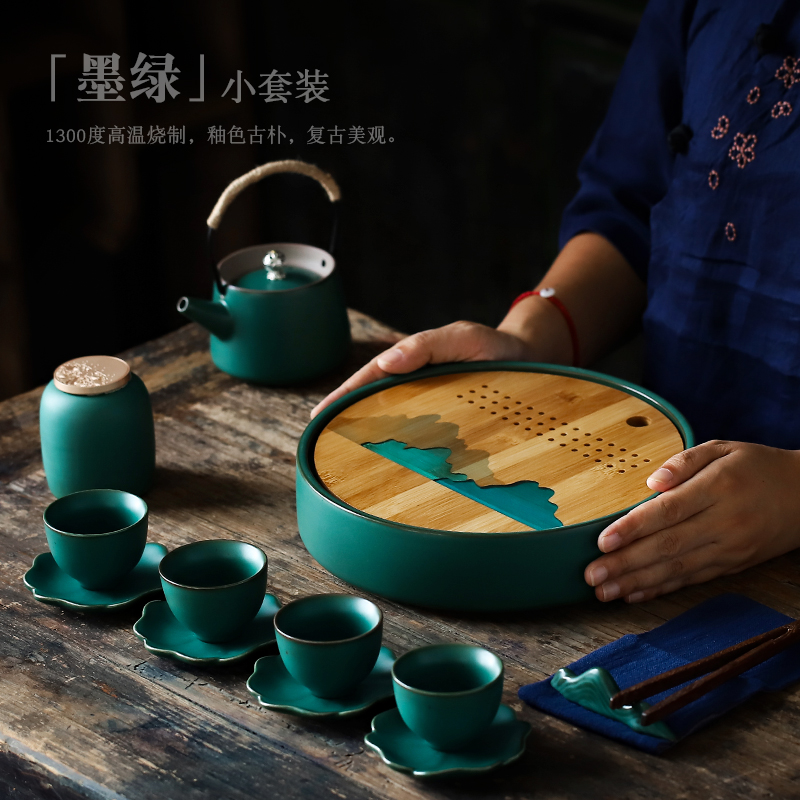 ShangYan household utensils suit contracted kung fu tea set ceramic teapot teacup set of office of a complete set of small ground